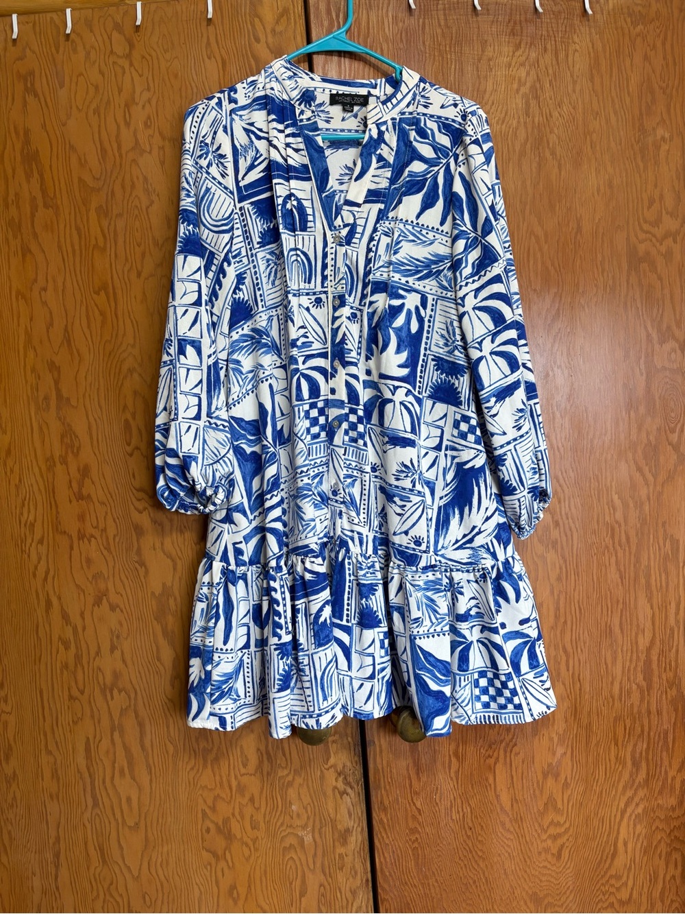 Rachel Zoe White and Blue Printed Dress